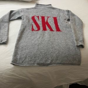 Grey "Ski" mock neck sweater